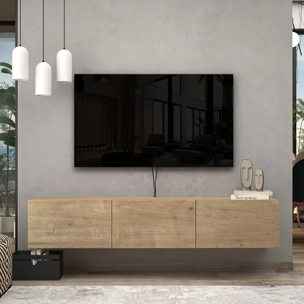 Floating tv stand up to 75 inch wall mounted entertainment center