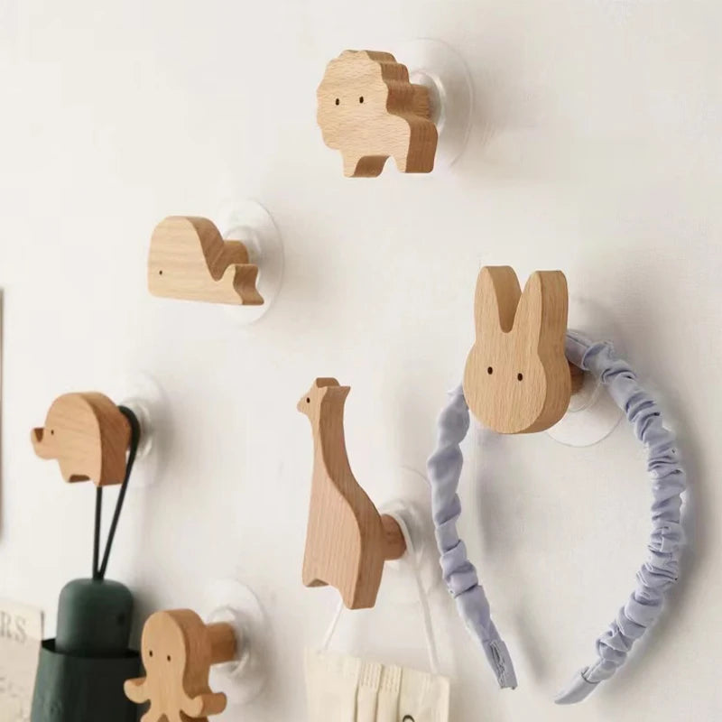 3pcs wood hooks organization wall holder clothes hanger keychain door hook bathroom kitchen accessories deco for home