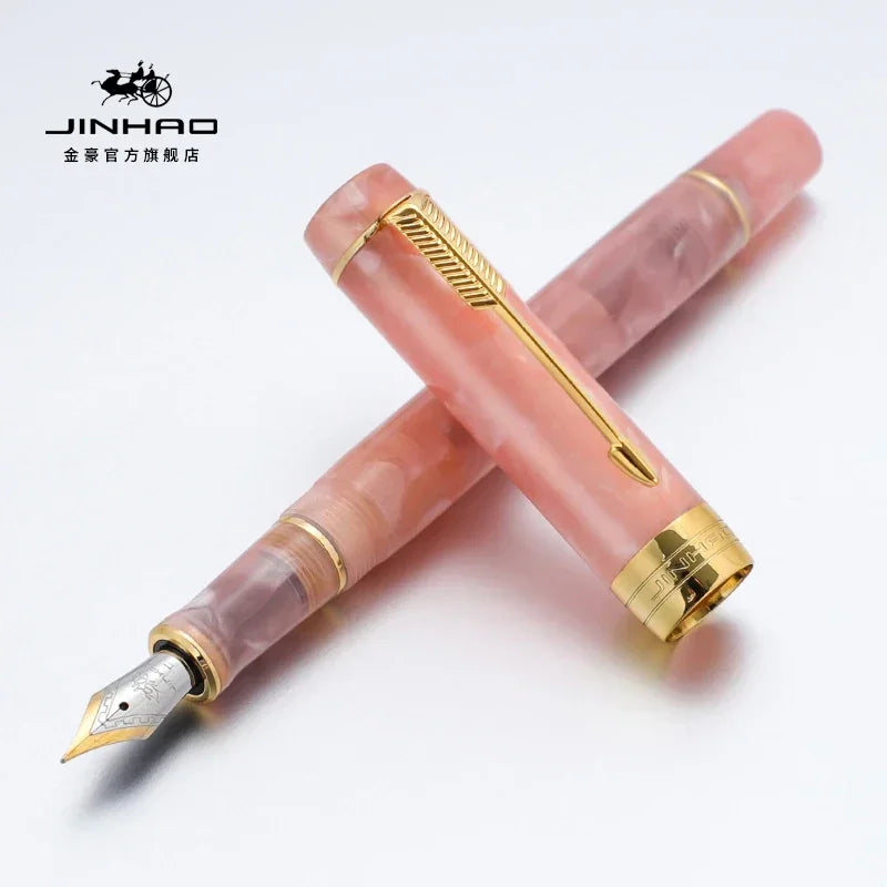 Jinhao 100 mini wooden / resin fountain pen centennial golden clip fine nib writing ink school office supplies