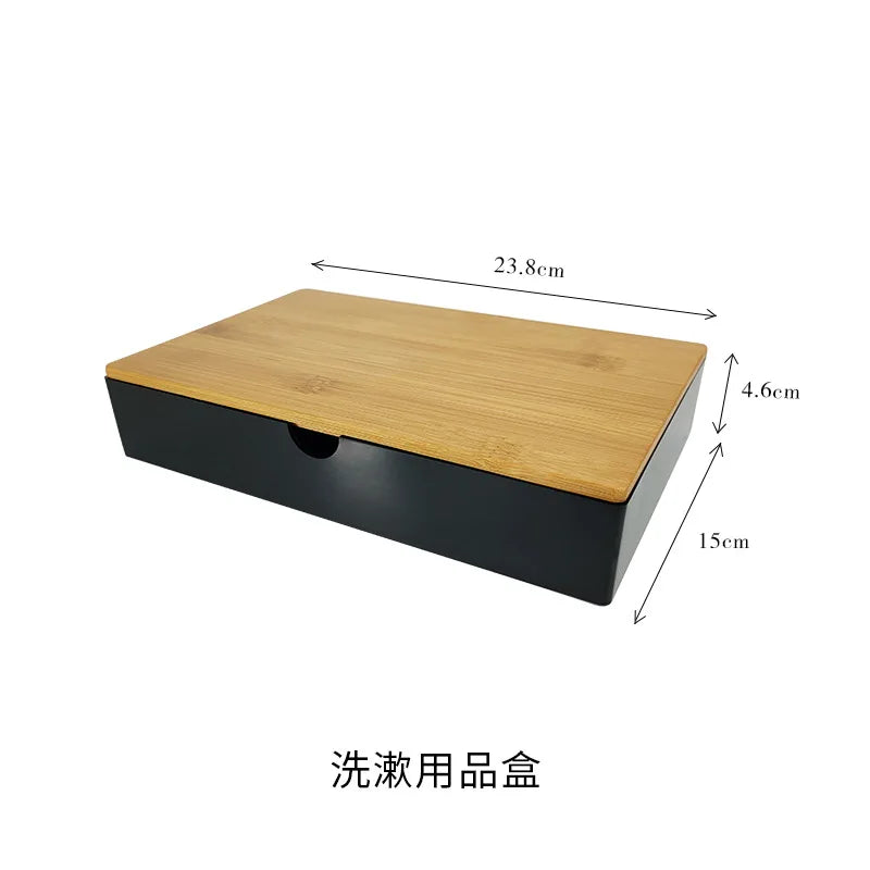 Japanese style wooden hotel toiletries drawer storage box guest room dental aromatherapy tray - b / united states