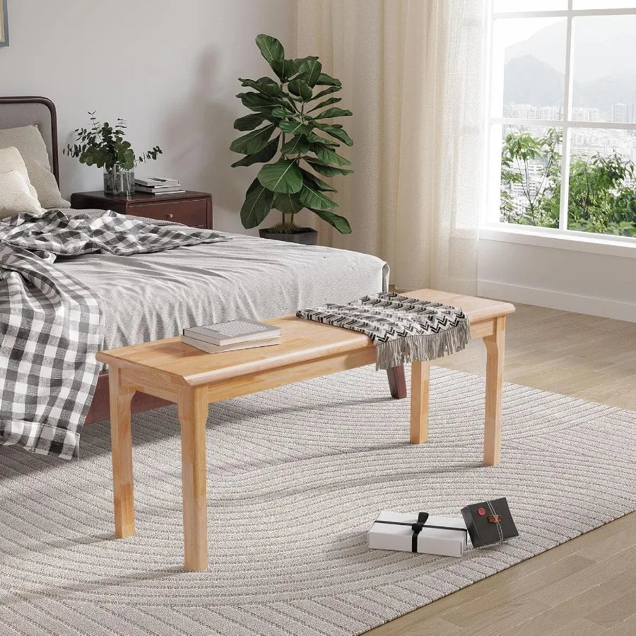 100 solid oak wood bench entryway midcentury end of bed outdoor rustic home decor furniture tural wooden slab - united