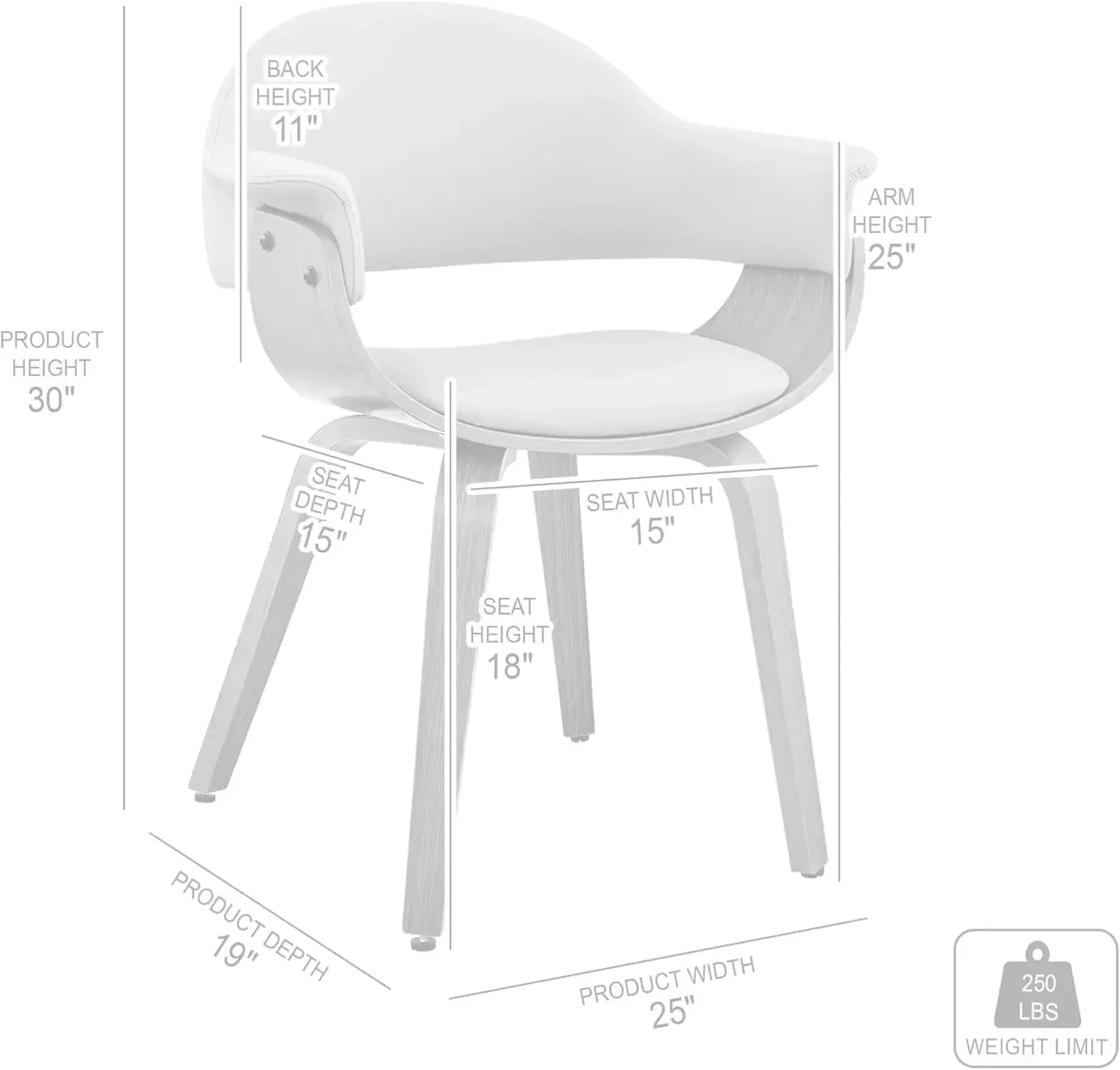 [hot sale limited time offer! ]living adalyn faux leather and wood dining room accent chair cream/walnut 19d x 25w 30h
