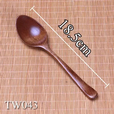 14-18cm natural acacia wood bowl large salad solid big for soup noodles japanese tableware bowls - 18cm spoon