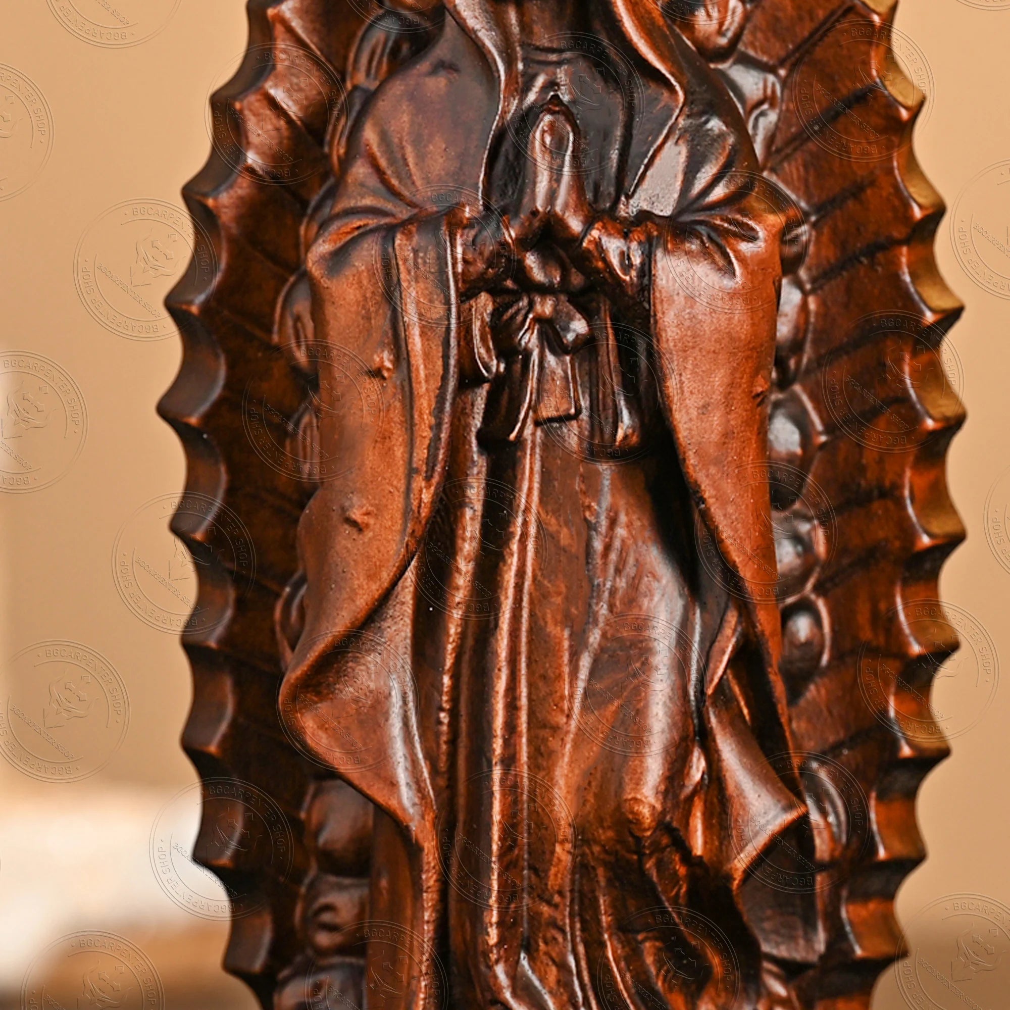 Cross-border solid wood carving desktop ornaments crafts christmas birth decoration madonna statue religion - religious