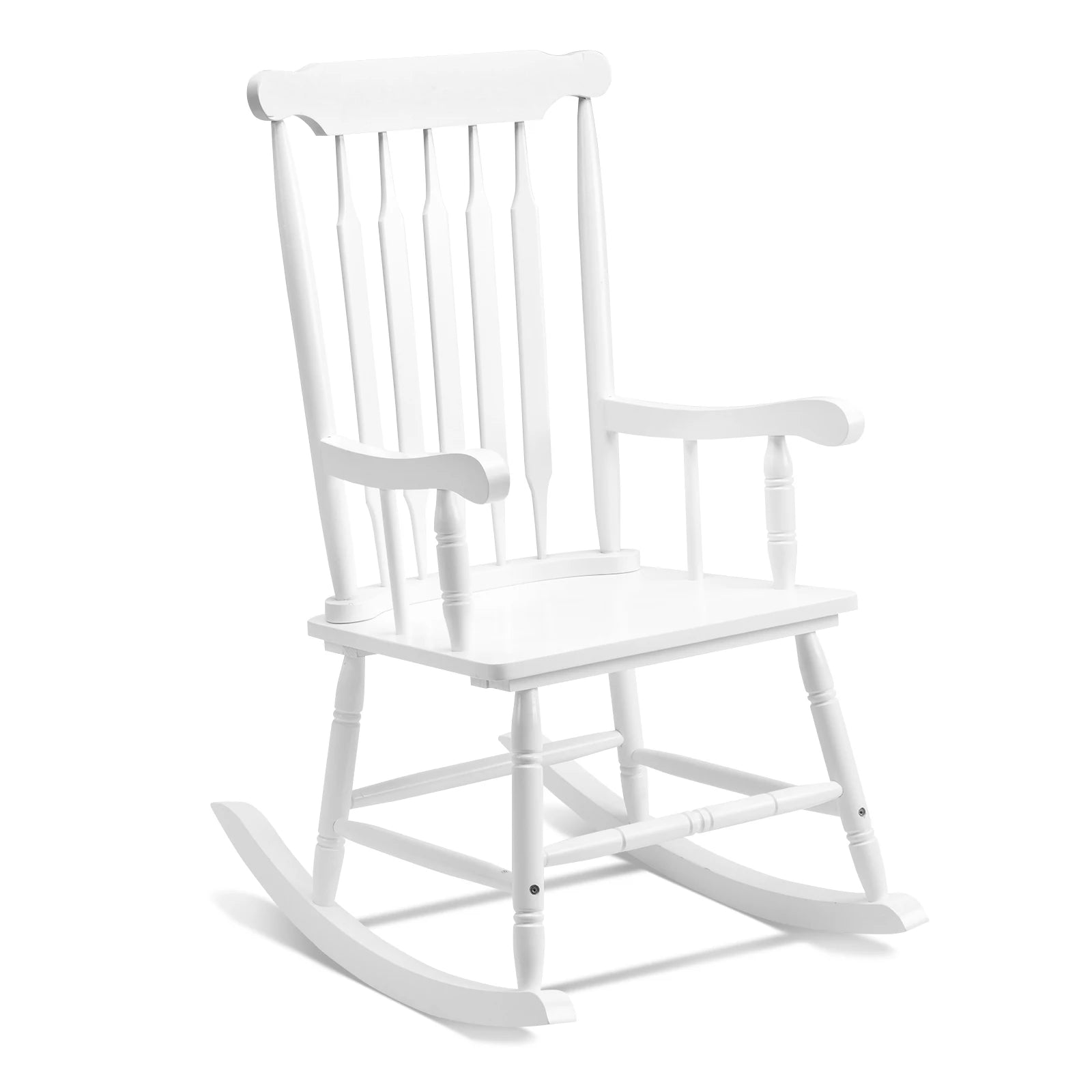 Solid wood patio rocking chair outdoor porch with wooden frame garden backyard balcony - united states / white - chair