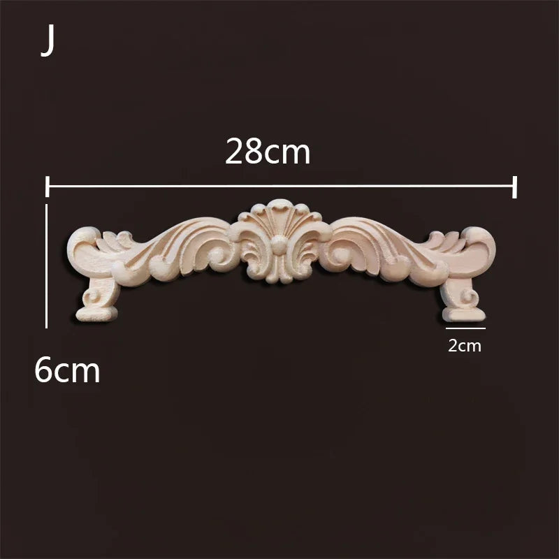 Europe wood appliques molding decals for furniture home decor carving onlays flower background wall decoration