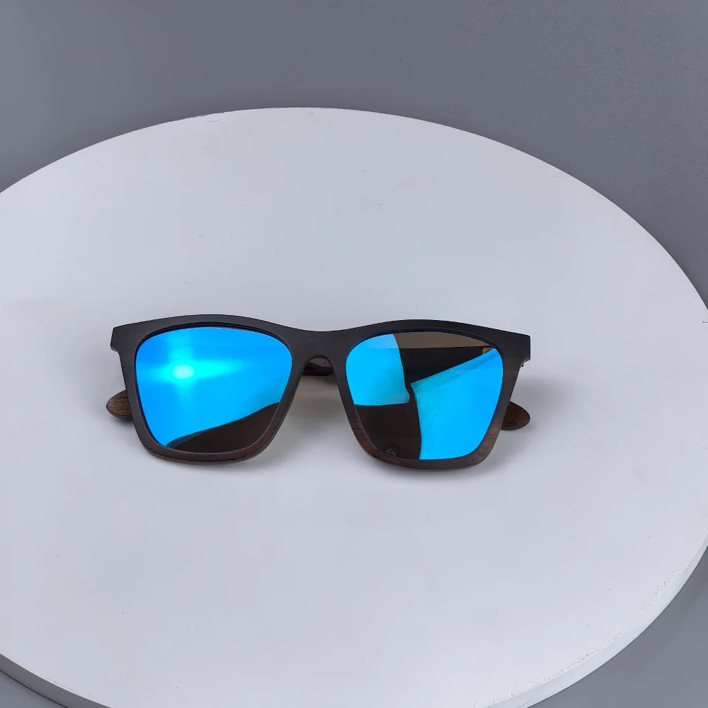 Wooden frame sunglasses men polarized fishing glasses cycling wood eyeglasses