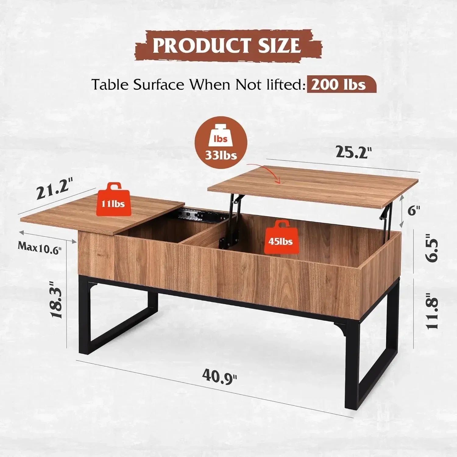 Xmsj.lift top coffee table with storage lifting & sliding wood - united states