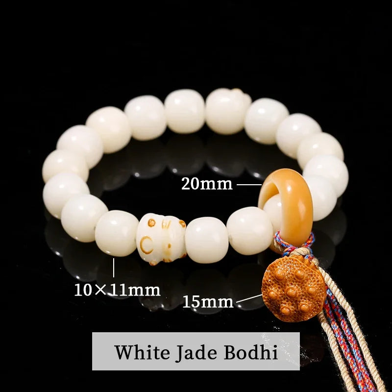 Jd natural wooden bodhi beaded cut cat paw bracelet women men cartoon handmade stretch bangles couple girls jewelry