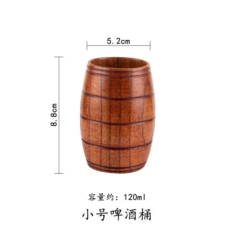 Wooden big belly cups handmade jujube wood handle beer tea coffee milk water cup kitchen bar drinkware for 1pc - small