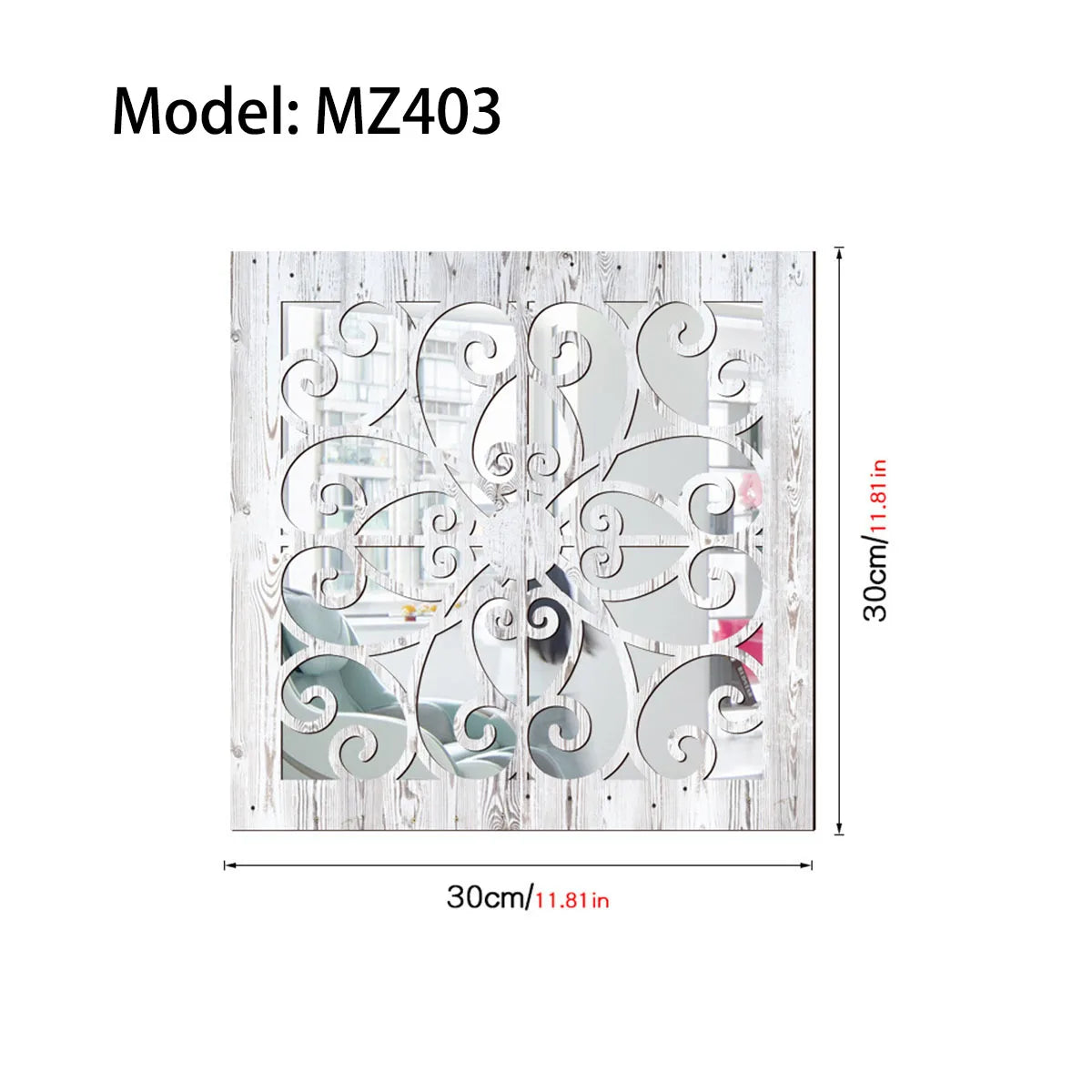 Rustic living room bedroom wall decor mirror wood farmhouse window frame hallway home decoration vintage decorative