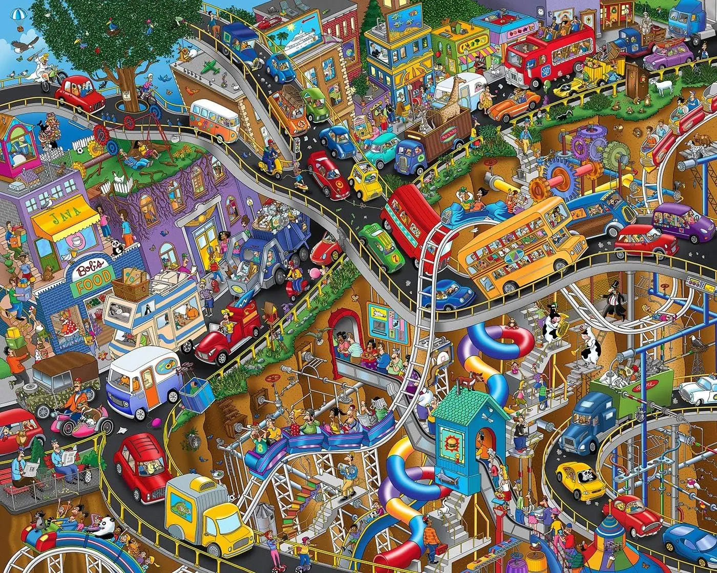 Adult fantasy world transportation jigsaw puzzle 120/300/500/1000 pieces stress relief entertainment toys wooden