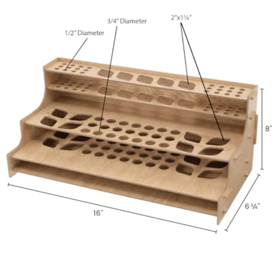 Mezzo artist drawing rack - wood grain laminate multi layer desk stand professional storage display organizer for pens