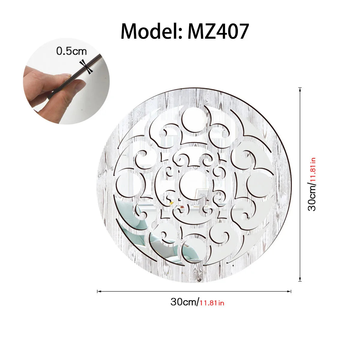 Rustic living room bedroom wall decor mirror wood farmhouse window frame hallway home decoration vintage decorative