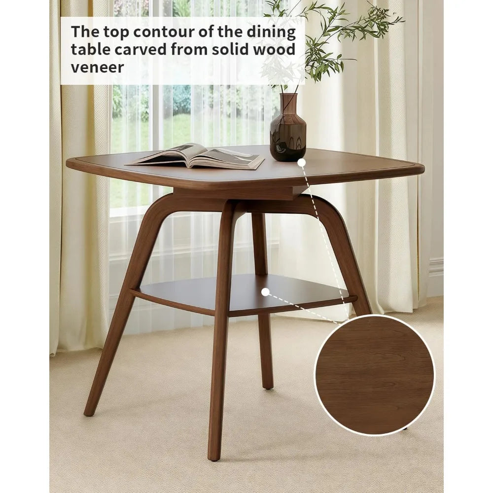 Compact solid wood dining table for 2-4 29.5’’ long with veneer top and frame - united states / b