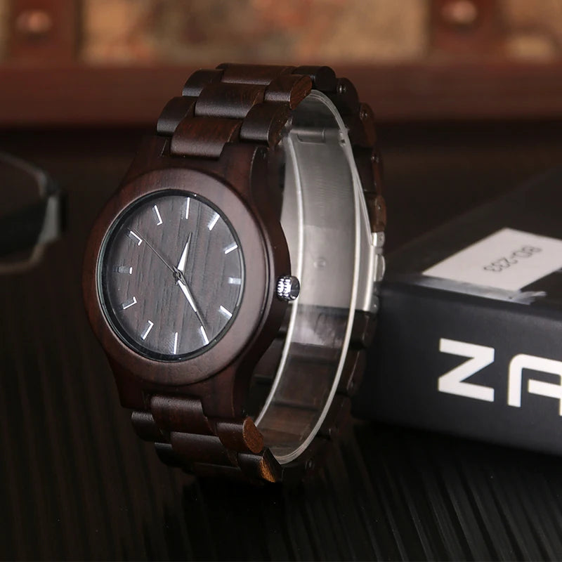 Popular fashion wooden watch men luxury stylish sports wood military quartz watches in gift give to dad reloj hombre