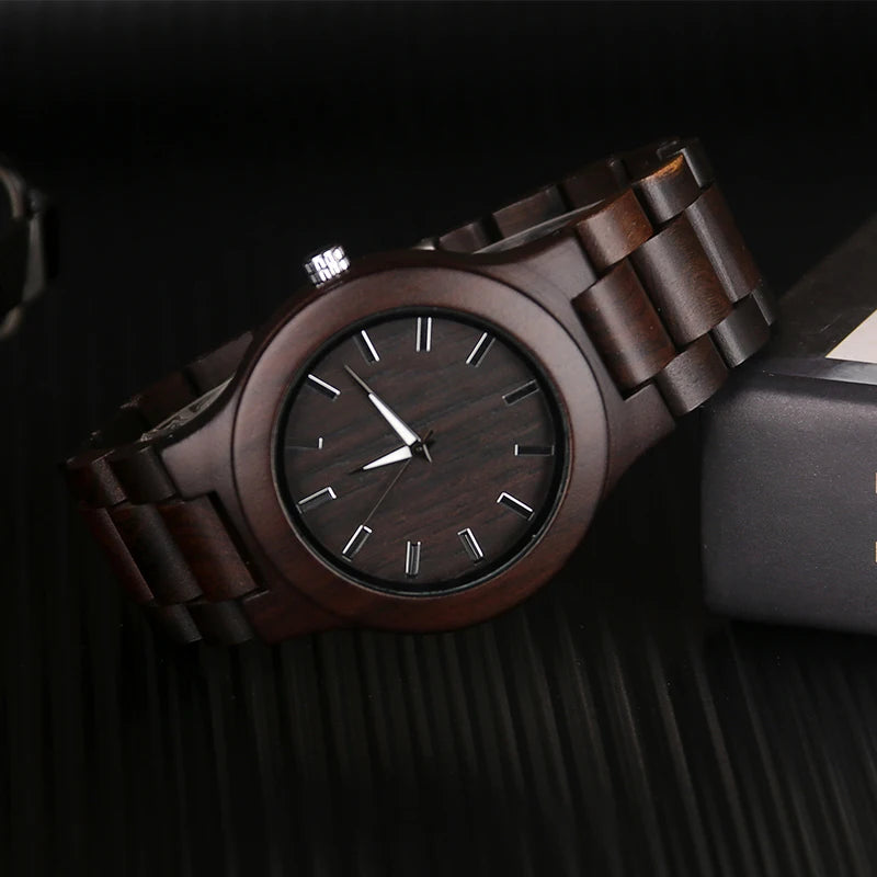 Popular fashion wooden watch men luxury stylish sports wood military quartz watches in gift give to dad reloj hombre