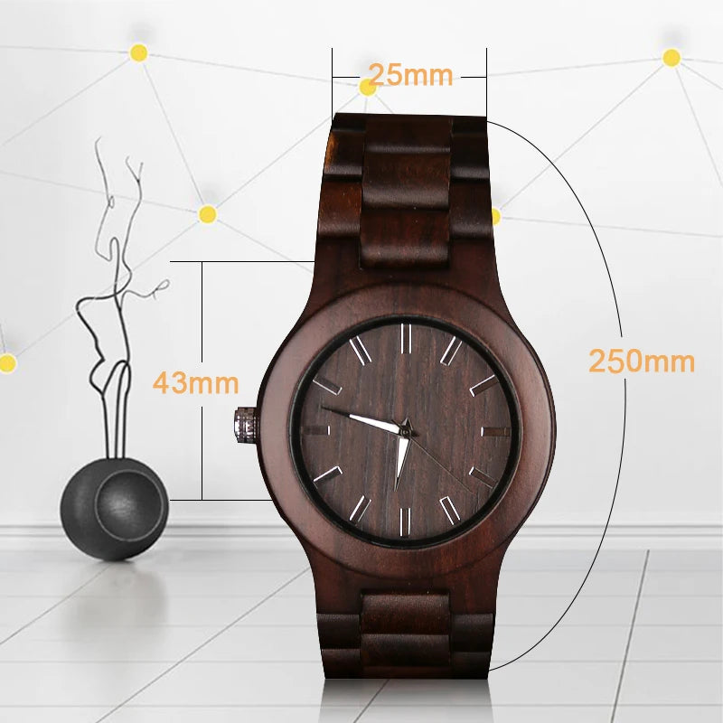Popular fashion wooden watch men luxury stylish sports wood military quartz watches in gift give to dad reloj hombre