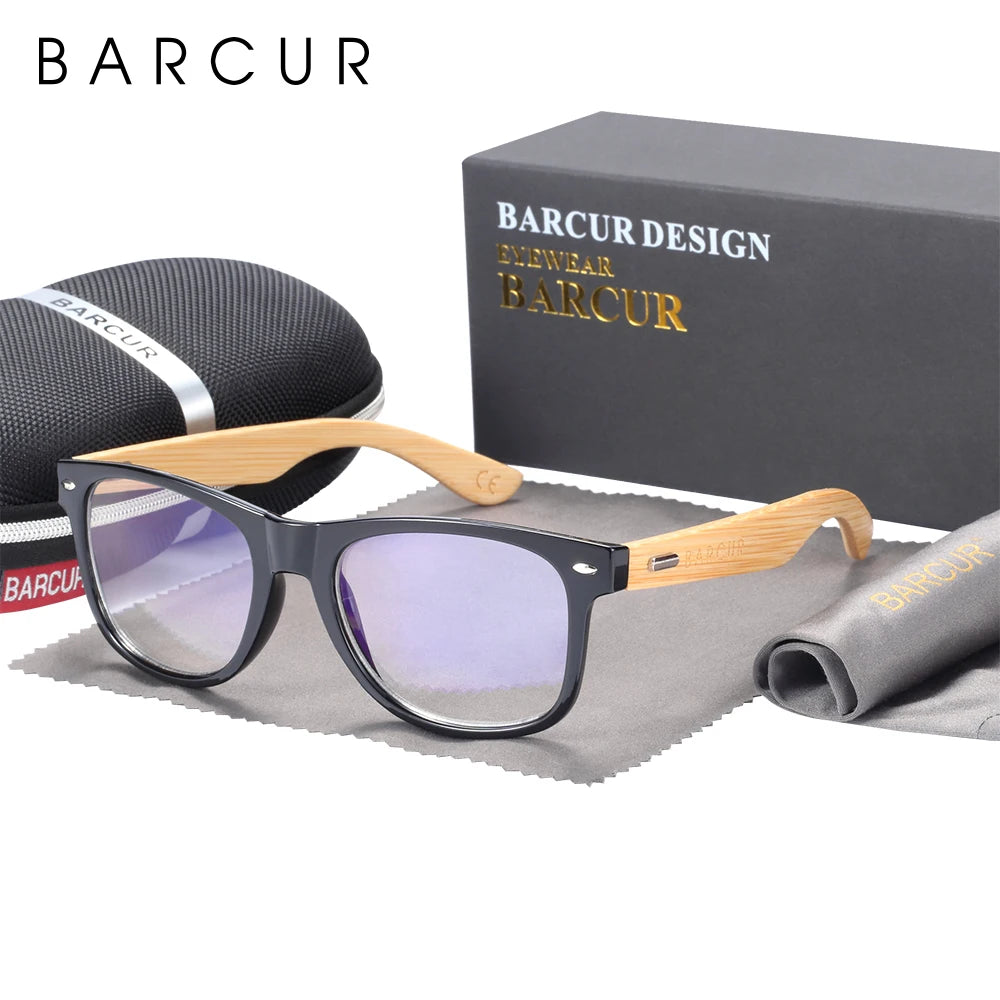 Barcur polarized bamboo sunglasses men wooden sun glasses women brand original wood uv400 oculos de sol - anti blue 1