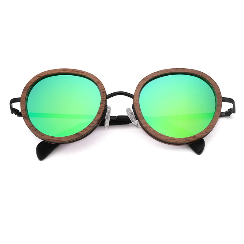 An swallow new retro wooden sunglasses men’s black walnut ladies brand design polarized uv400