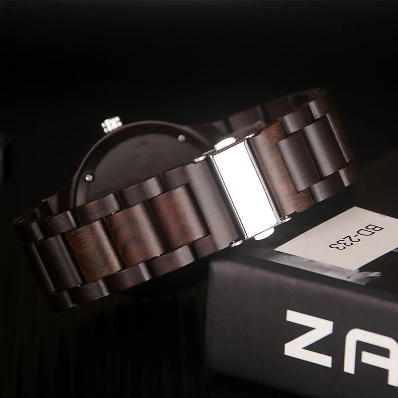 Popular fashion wooden watch men luxury stylish sports wood military quartz watches in gift give to dad reloj hombre